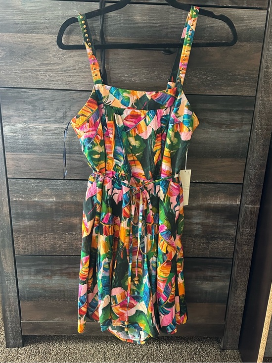 Calypso St. Barth Pants - Calypso St. Barth Girls Tropical Print Sundress in Green, Pink, Yellow, Blue